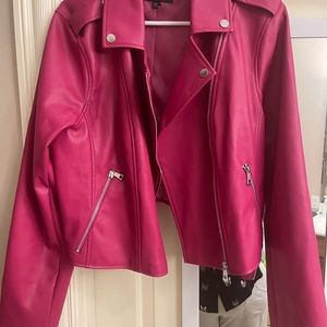 ELOQUII Faux leather moto jacket